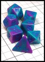 Dice : Dice - Dice Sets - MDG Blue and Purple with Blue Numerals Mini - Dark Ages